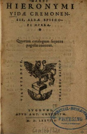 Marci Hieronymi Vidae Cremonensis, Albae episcopi opera