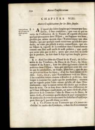 Chapitre VIII. Autres Considérations sur les Idées simples
