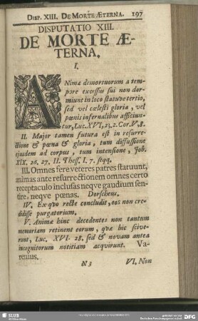 Disputatio XIII. De Morte Aeterna