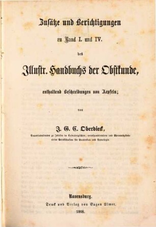 Illustrirtes Handbuch der Obstkunde. 4a