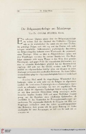 8: Die Religionspsychologie am Scheideweg