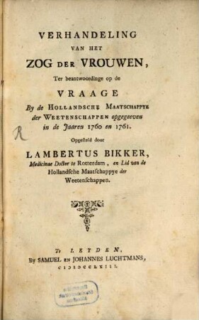 Verhandeling van het Zog der Vrouwen
