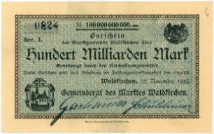 Geldschein / Notgeld, 100 Milliarden Mark, 12.11.1923