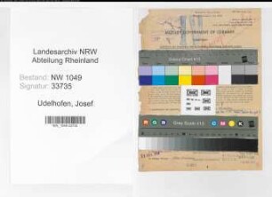 Entnazifizierung Josef Udelhofen , geb. 17.06.1890 (Bahninspektor)