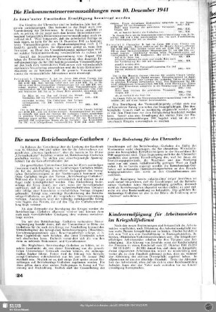 Kinderermäßigung für Arbeitsmaiden im Kriegshilfsdienst