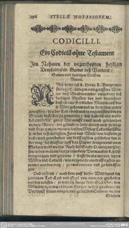 Ein Codicill ohne Testament