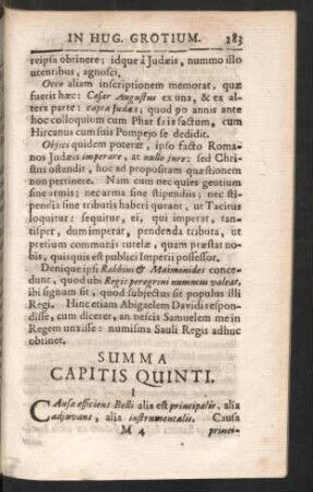 Summa Capitis Quinti.