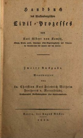 Handbuch des Mecklenburgischen Civil-Prozesses
