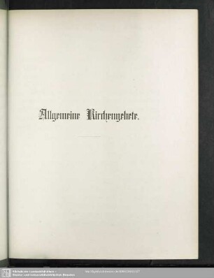 Allgemeine Kirchengebete