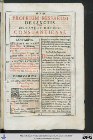 Proprium Missarum De Sanctis Pro Civitate Et Dioecesi Constantiensi.