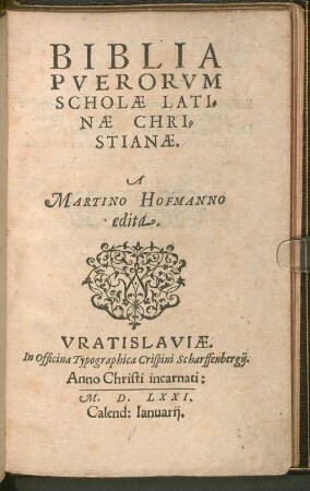 Biblia Pverorvm Scholae Latinae Christianae
