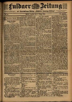 Zweite Ausgabe vom Samstag, den 21. Oktober 1899.