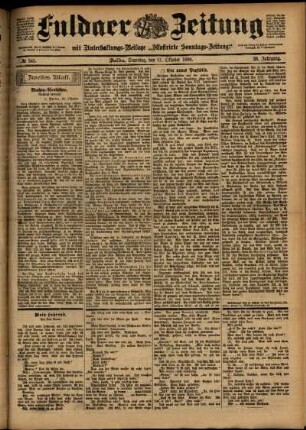 Zweite Ausgabe vom Samstag, den 21. Oktober 1899.