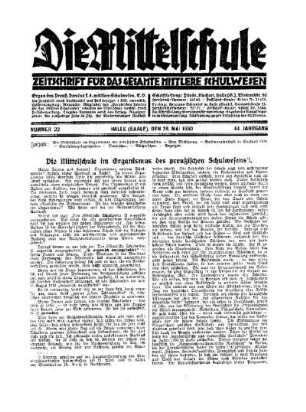 Die Mittelschule im Organismus des preußischen Schulwesens