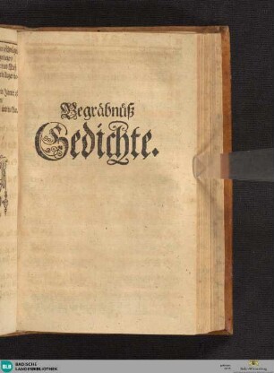 Begräbnüß Gedichte