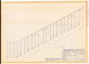 Reichsluftfahrtministerium, Berlin: Treppe L4-5, Geländer: Ansicht 1:10
