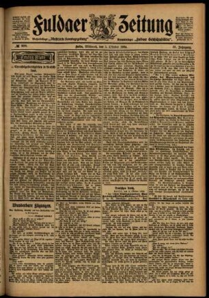 Erste Ausgabe vom Mittwoch, den 05. Oktober 1904.