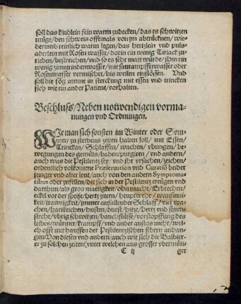 Beschluss/ Neben notwendigen vormanungen und Ordnungen.