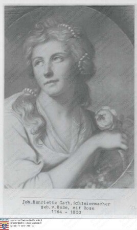 Schleiermacher, Henriette geb. v. Hesse (1764-1800) / Porträt, mit Rose, Brustbild