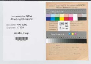 Entnazifizierung Hugo Winkler, geb. 08.11.1909 (Kraftfahrer)