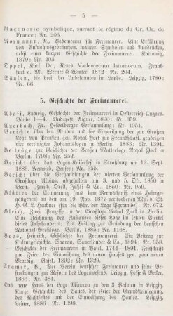 5. Geschichte der Freimaurerei.