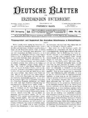 Vergangenheit und Gegenwart des deutschen Schulwesens in Siebenbürgen : (Schluss)