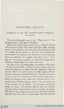 Chapter XXXIII: Antiquity of art and science – True antiquity of Egypt