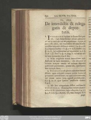 Tit. XXII. De interdictis & relegagatis & deportatis.