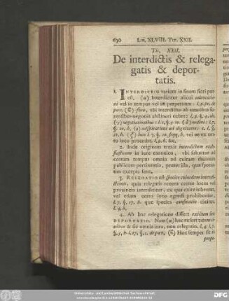Tit. XXII. De interdictis & relegagatis & deportatis.