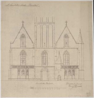 Ansicht Westseite, St. Lambertuskirche zu Düsseldorf
