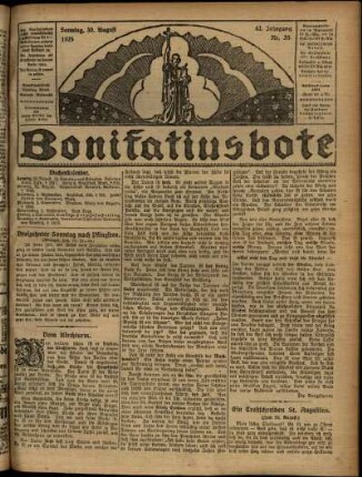 Erste Ausgabe vom Sonntag, den 30. August 1925.
