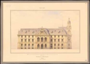 Rathaus, Wiesbaden: Seitenansicht 1:100