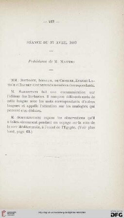 Séance du 27 Avril 1883