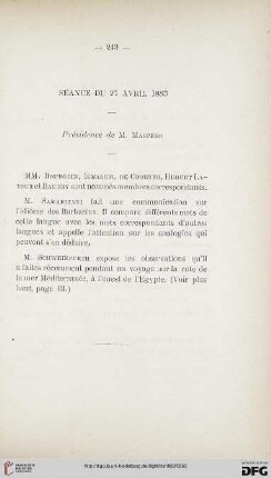 Séance du 27 Avril 1883
