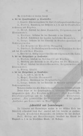 Lehrmittel und Sammlungen
