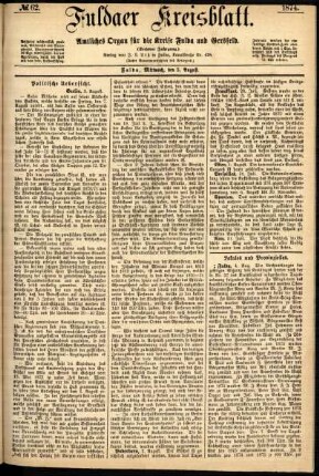 Ausgabe vom Mittwoch, den 05. August 1874.