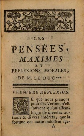 Les pensées maximes