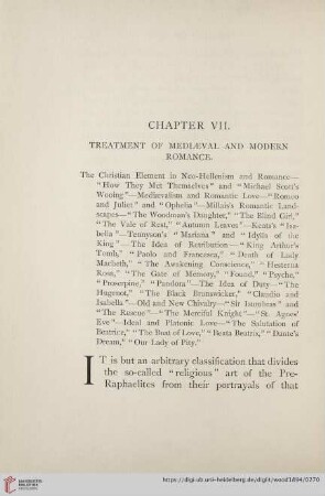 Chapter VII. Treatment of medieval and modern Romance