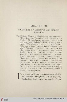 Chapter VII. Treatment of medieval and modern Romance