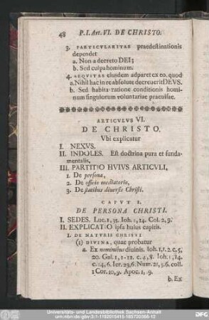 Articulus VI. De Christo.