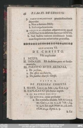 Articulus VI. De Christo.