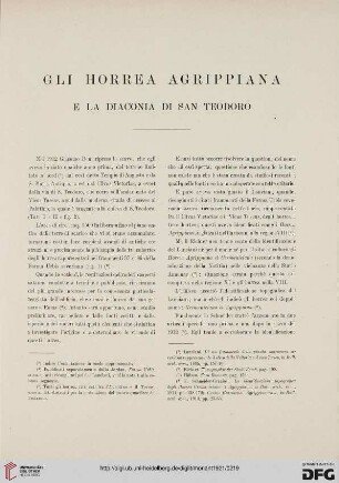 27: Gli horrea agrippiana e la diaconia di San Teodoro