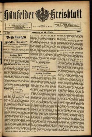 Ausgabe vom Donnerstag, den 14. Oktober 1897.