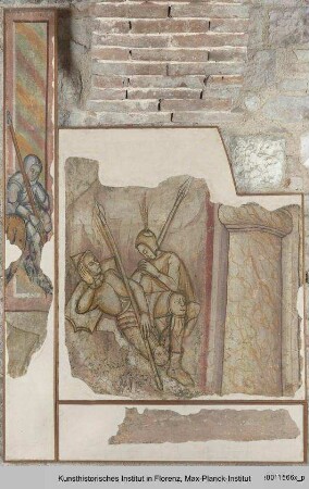 Freskenfragmente mit Szenen aus dem Leben Christi : Soldaten am Grab Christi