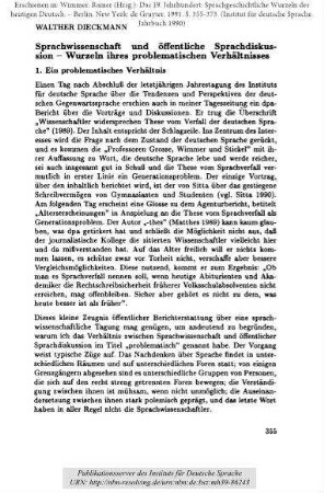 Sprachwissenschaft und öffentliche Sprachdiskussion - Wurzeln ihres problematischen Verhältnisses