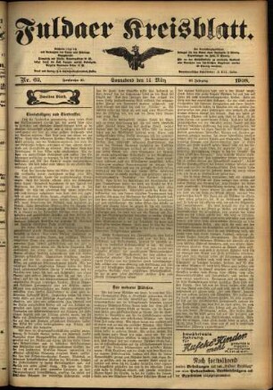 Zweite Ausgabe vom Samstag, den 14. März 1908.