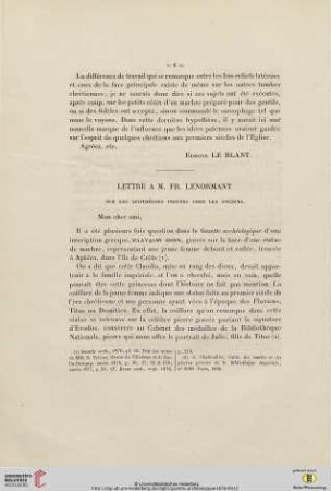 Lettre à M. Fr. Lenormant sur les apothéoses privées chez les anciens