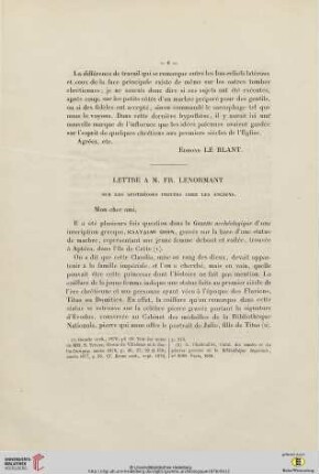 Lettre à M. Fr. Lenormant sur les apothéoses privées chez les anciens