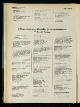 Körperschaften des öffentlichen Rechts, Organisationen, Verbände, Vereine