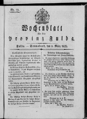 Nr. 10, Ausgabe vom 8. März 1823